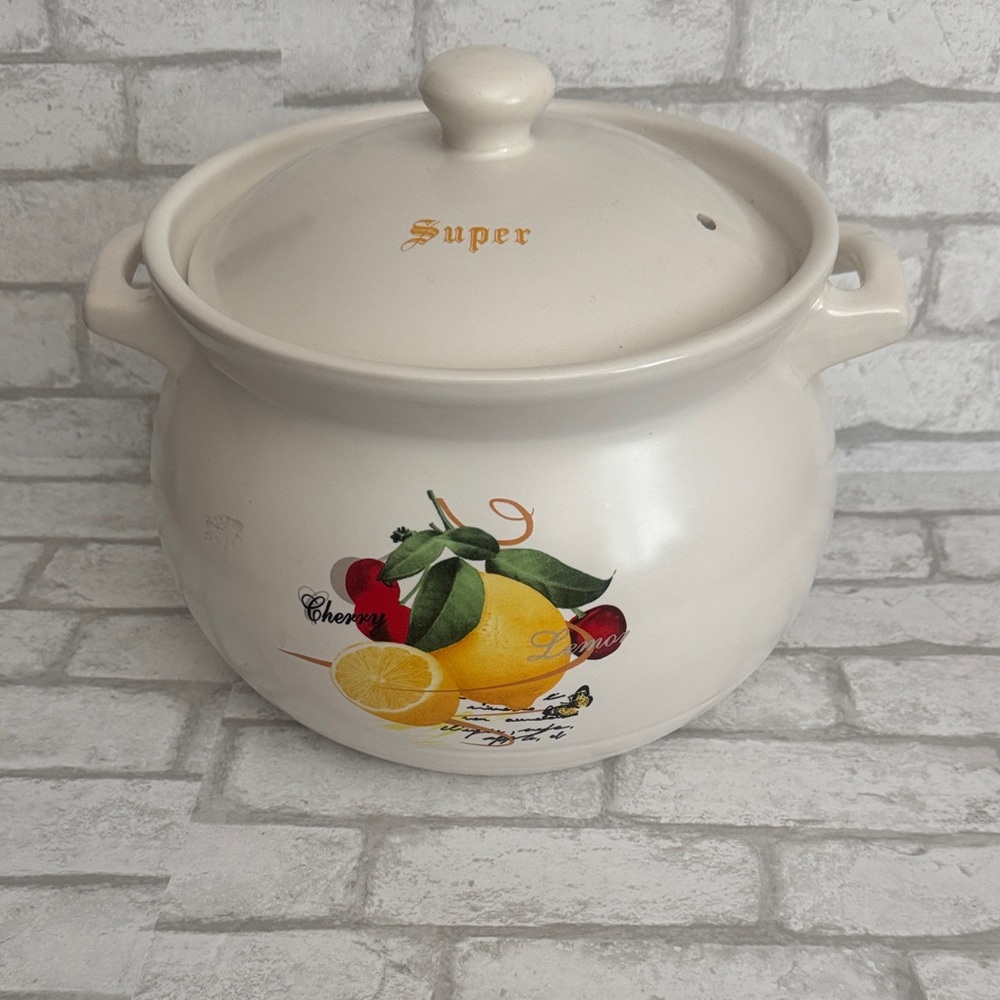 Super Ceramic Fruit Design Kitchen‎ Pot - Cream